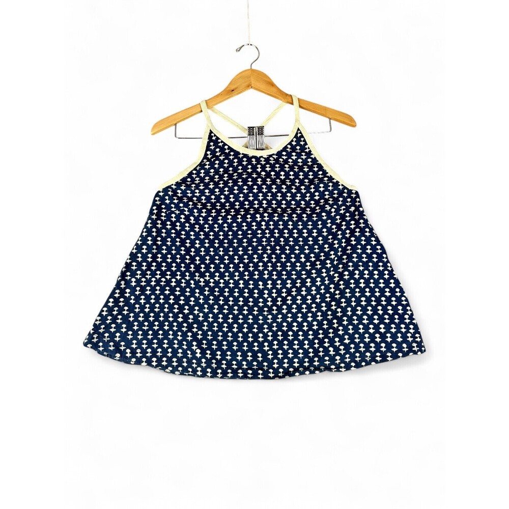 Whit Navy Printed Halter Tank Top‎ M